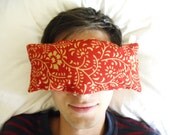 Relaxation eye pillow, yoga eye pillow, flaxseed & lavender pillow, aromatherapy eye pillow, removable block printed cotton cover