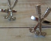 Fathers Day - Golf Club Cufflinks- Mens Cuff links, Golf Club and Ball Design, with a Gift Box