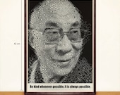 Dalai Lama A3 Poster - Chuck Close Inspired
