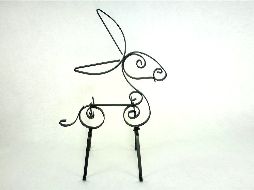 Vintage Black Iron Donkey Mug Holder