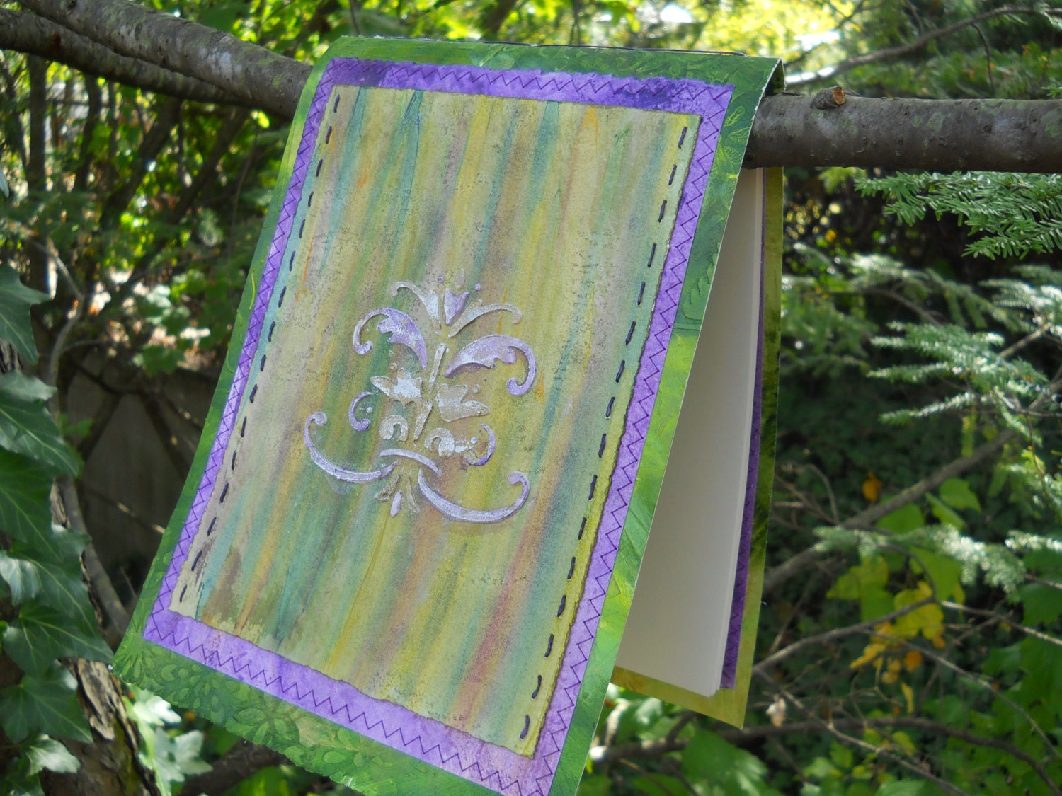 Purple and Green Blank Journal