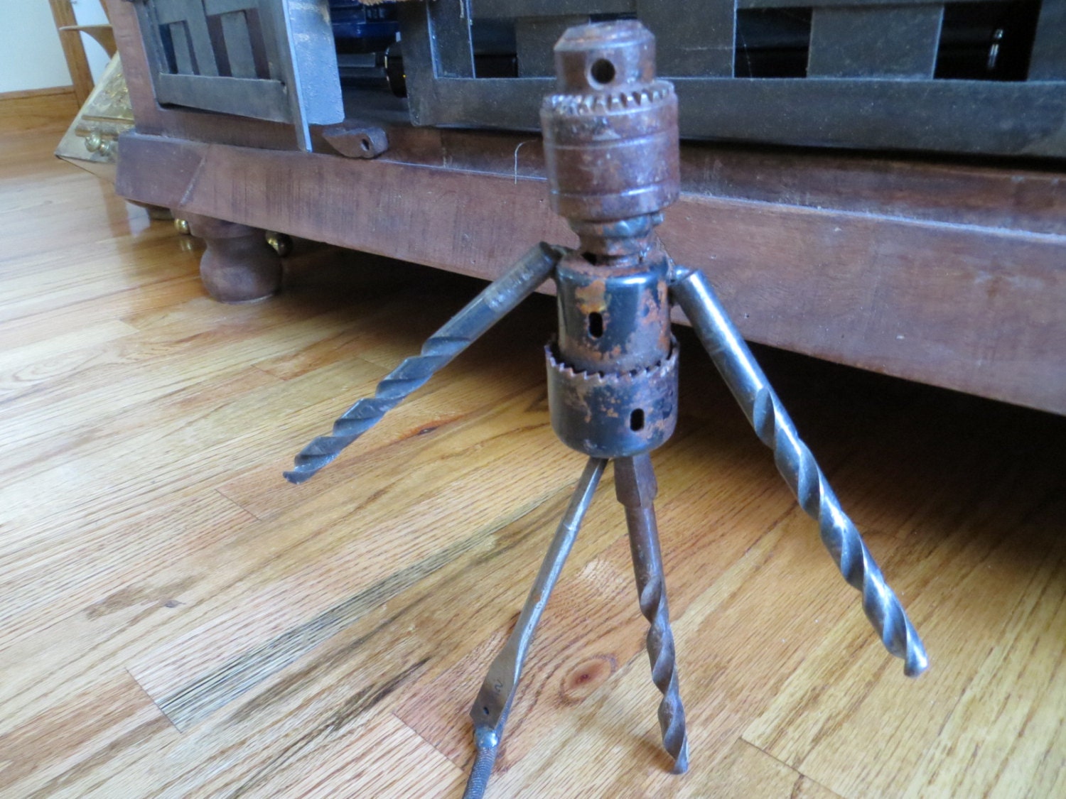 Steampunk Steel Metal Figurine Primitive Handmade Iron art Sculpture Antique Tools