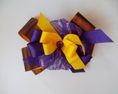 LSU Colors Tiger Ribbon Purple and Gold Boutique Bow