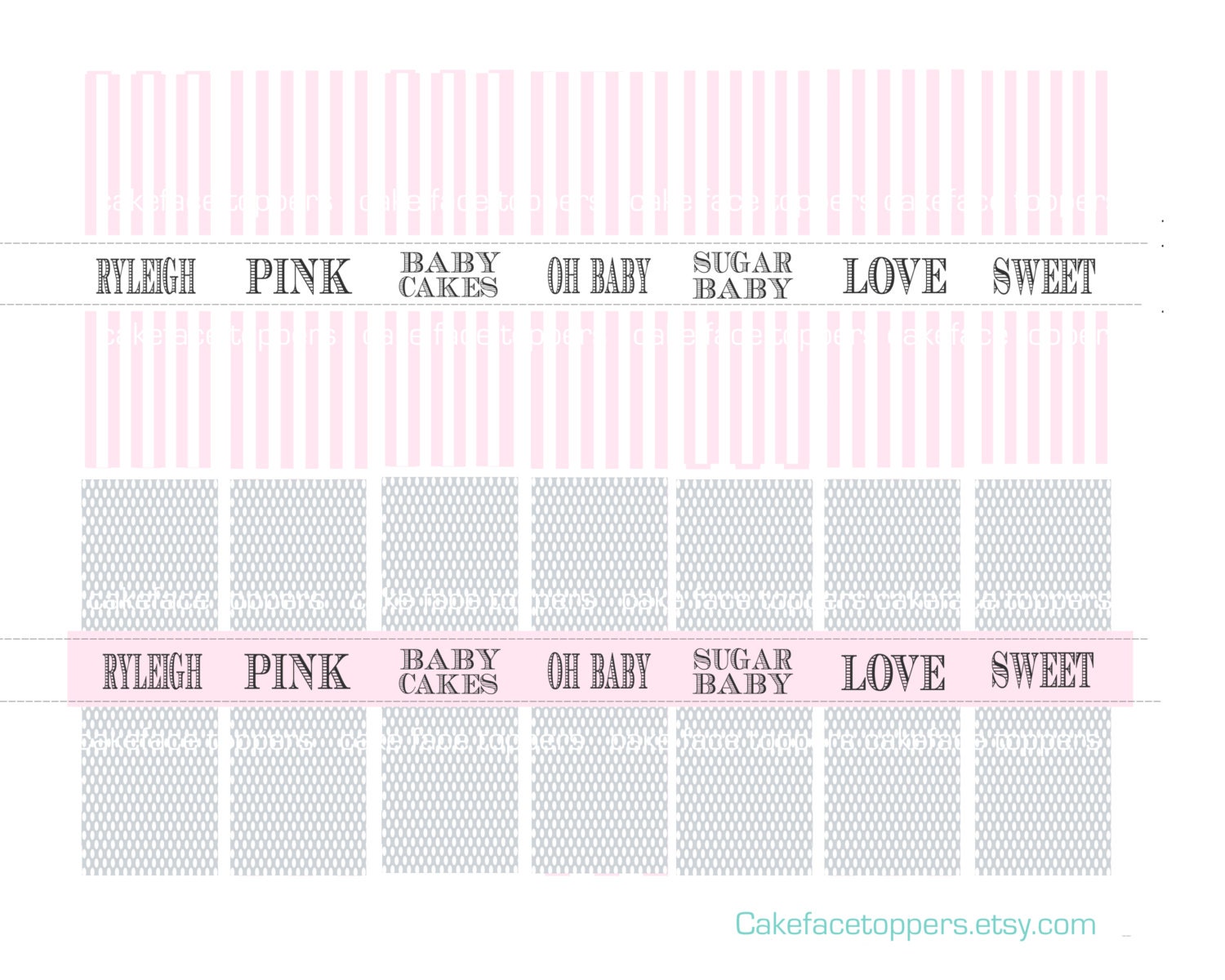Baby shower themed mini chocolate bar wrappers.  Printable file