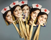 Photo graduation cupcake toppers nurse hat. set of 12