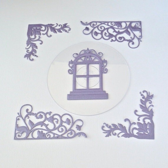Items similar to 5 Die Cut Embossed Embellishments Victorian Flourish