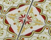 Multani Inlay Pattern C : 9 Ceramic Tile Set for backsplash, bathroom decor, or display