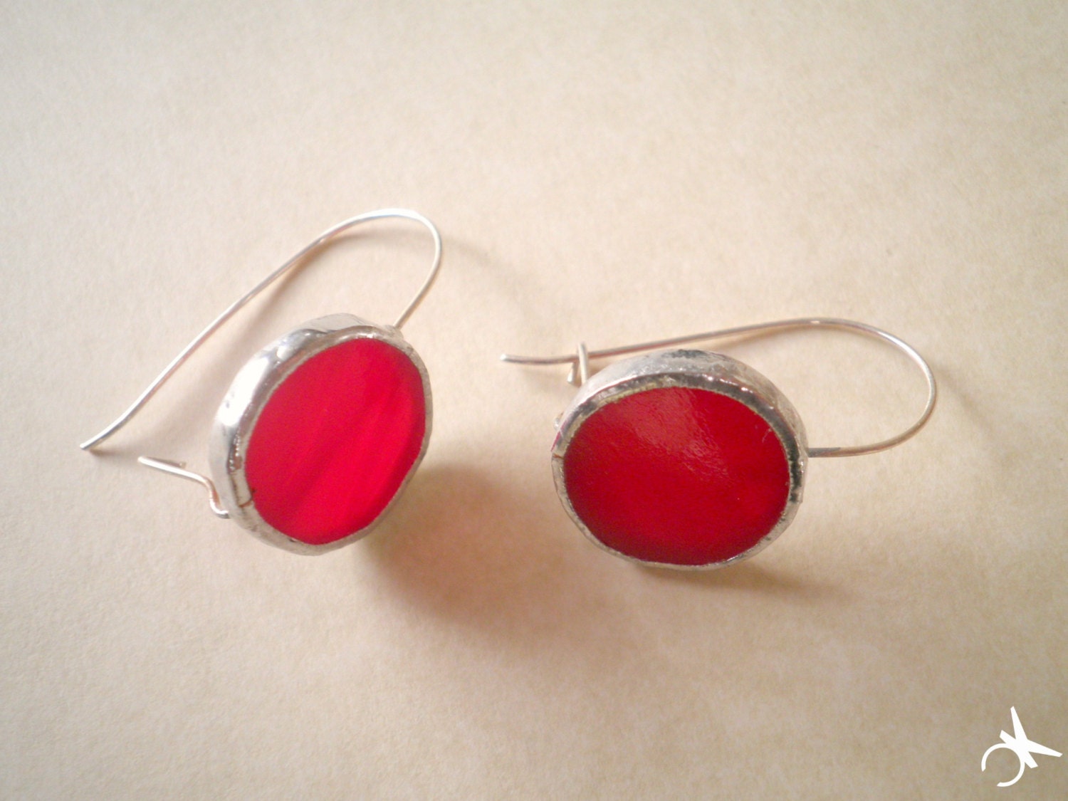 Orecchini "Easy Round" - Red - Glass - Tiffany - Silver Sterling 925