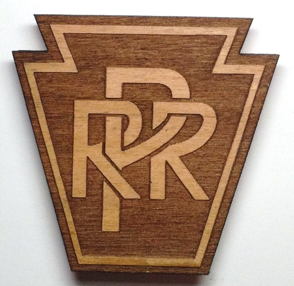 Pennsylvania Railroad Logo Wooden Fridge Magnet (Small)