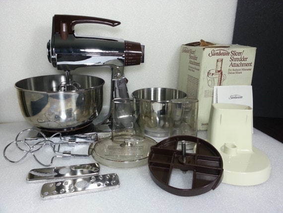 Vintage 12 Speed Chrome Sunbeam Mixmaster Stand Mixer With Attachment