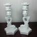 Pair of Vintage Westmoreland Milk Glass Dolphin Candlestick Holders