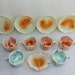 11 Piece Vintage Miniature Akro Agate Swirl Assorted Child's Play Set