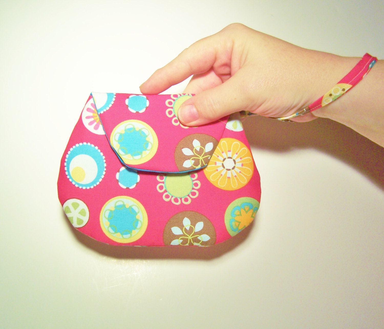Pink Mini Clutch with Flowers