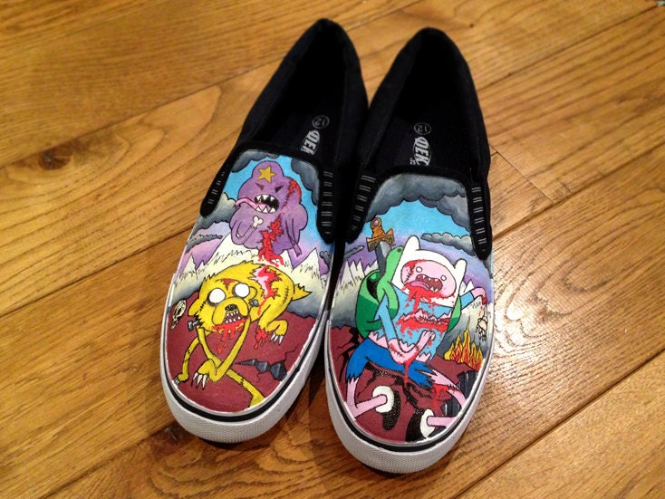 Custom Shoes Zombie Adventure Time Vans or Toms