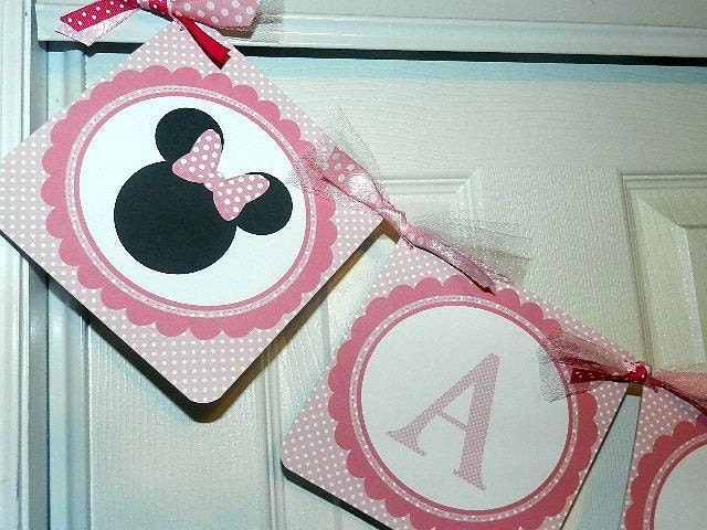 Minnie Mouse Birthday-Minnie Mouse  Birthday Party - Minnie Mouse Birthday banner -Minnie Mouse Birthday Name Banner,