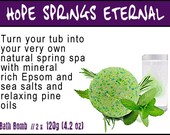 2 x Hope Springs Eternal Bath Bombs  // 2 x 120g (4.2oz) // Fresh Natural Handmade Vegan Bath Bombs Fizzies