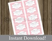 Baby Shower Diaper Raffle Tickets pink INSTANT DOWNLOAD diy digital printable file print your own Il_170x135