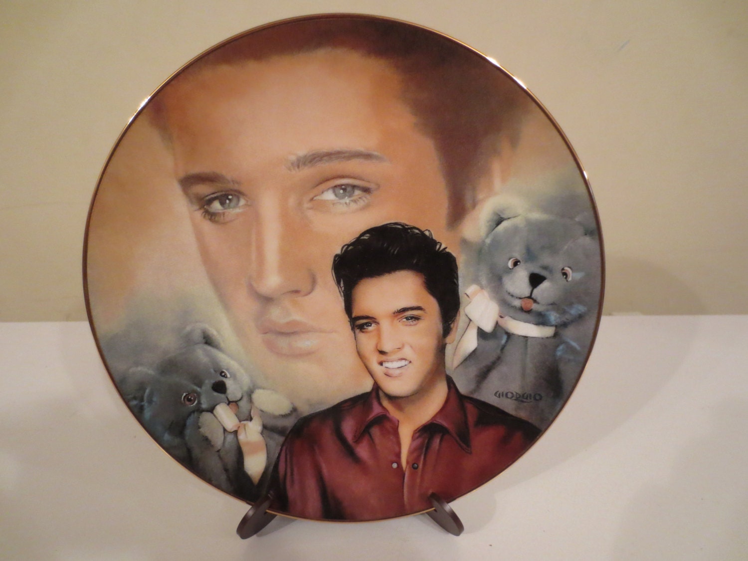 Elvis Presley "Teddy Bear" Collector Plate by Delphi, Elvis Memorabilia, 1993, Elvis Presley Hit Parade