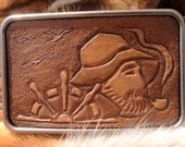 Exclusive leather belt - hand tooled - custom order - captain buckle - gift forever