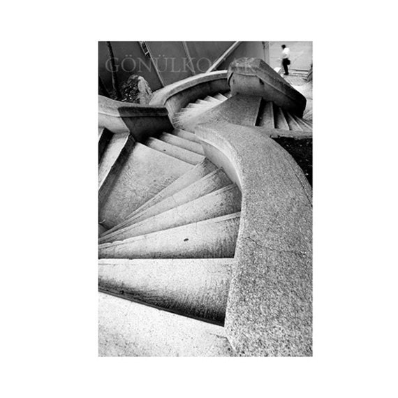 Stairs photography, Art photograpy, Conceptual, Photograph, Black and White, Wall art, Valentines gift, Gray, istanbul, 10''x 15 ''inch - gonulk