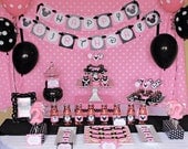 Custom Order for Laura Leigh Dorman  DIY Minnie Mouse Light Pink Deluxe PRINTABLE  birthday party package