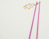 Gold & Silver, scalloped garland/bunting cake topper with purple posts and gold glitter, parties, weddings