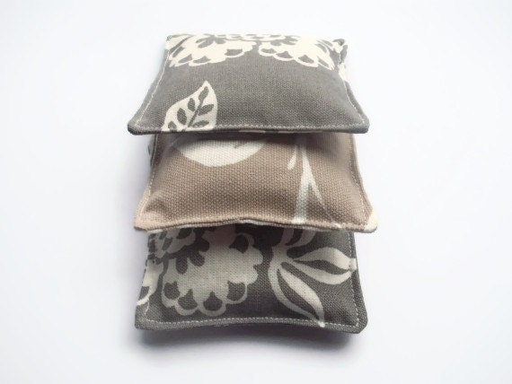 set of three chocolate shade lavender bags