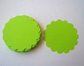 25 Terra Green Scalloped 2 inch Circle Tag Journal  Punches Punch Outs Die Cuts  embellishments
