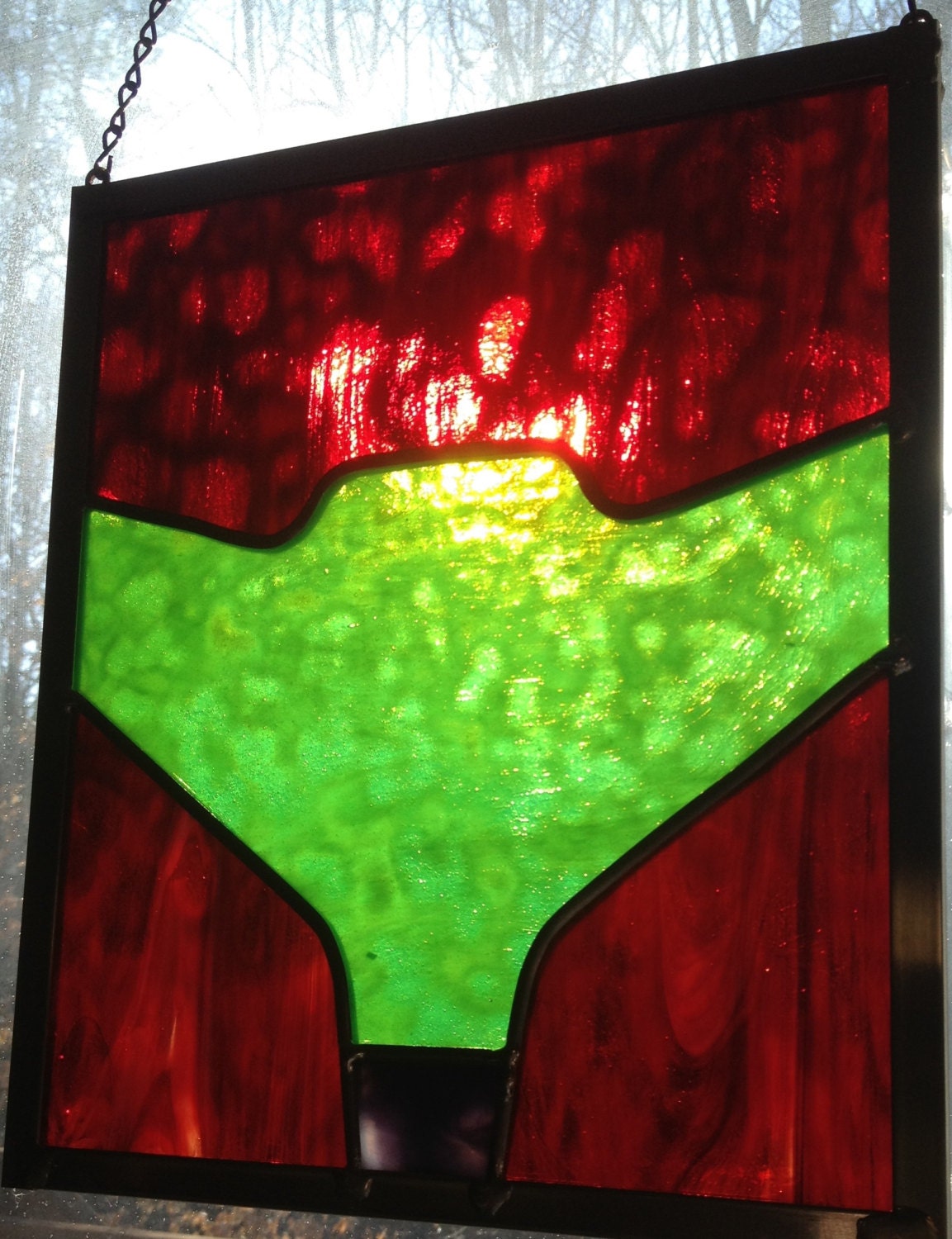 Metroid Stained Glass -Minimalist Samus Varia Suit Panel