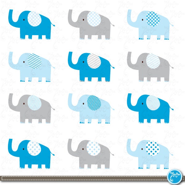 clip art blue elephant - photo #37