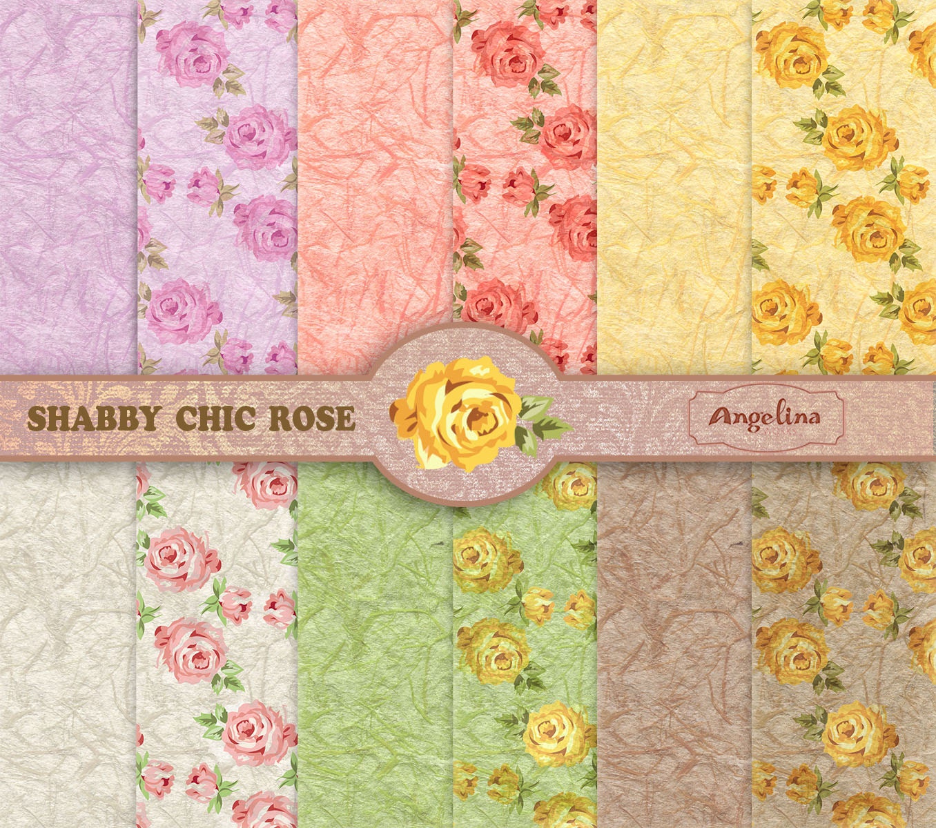 shabby chic rose digital scrapbook paper pack 12 by shabby chic rose digital scrapbook paper pack 12 by