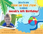 Summer Waterslide Pool Party Invitations - printable Il_170x135