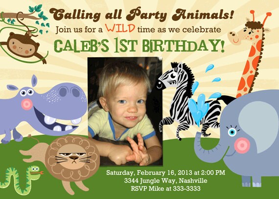 Party Animals Jungle Birthday Party Invitations - printable Il_570xn