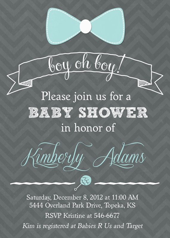 Boy oh boy Chevron Chalkboard Baby Shower Invitation - Printable Il_570xn