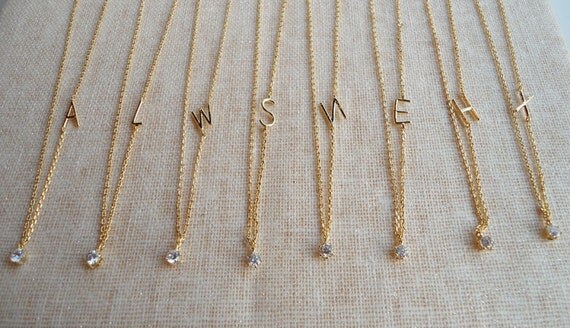 PERSONALIZED INITIAL tiny simple thin necklace - initial pendant, everyday jewelry wedding jewelry, bridesmaid gifts, bridal gifts