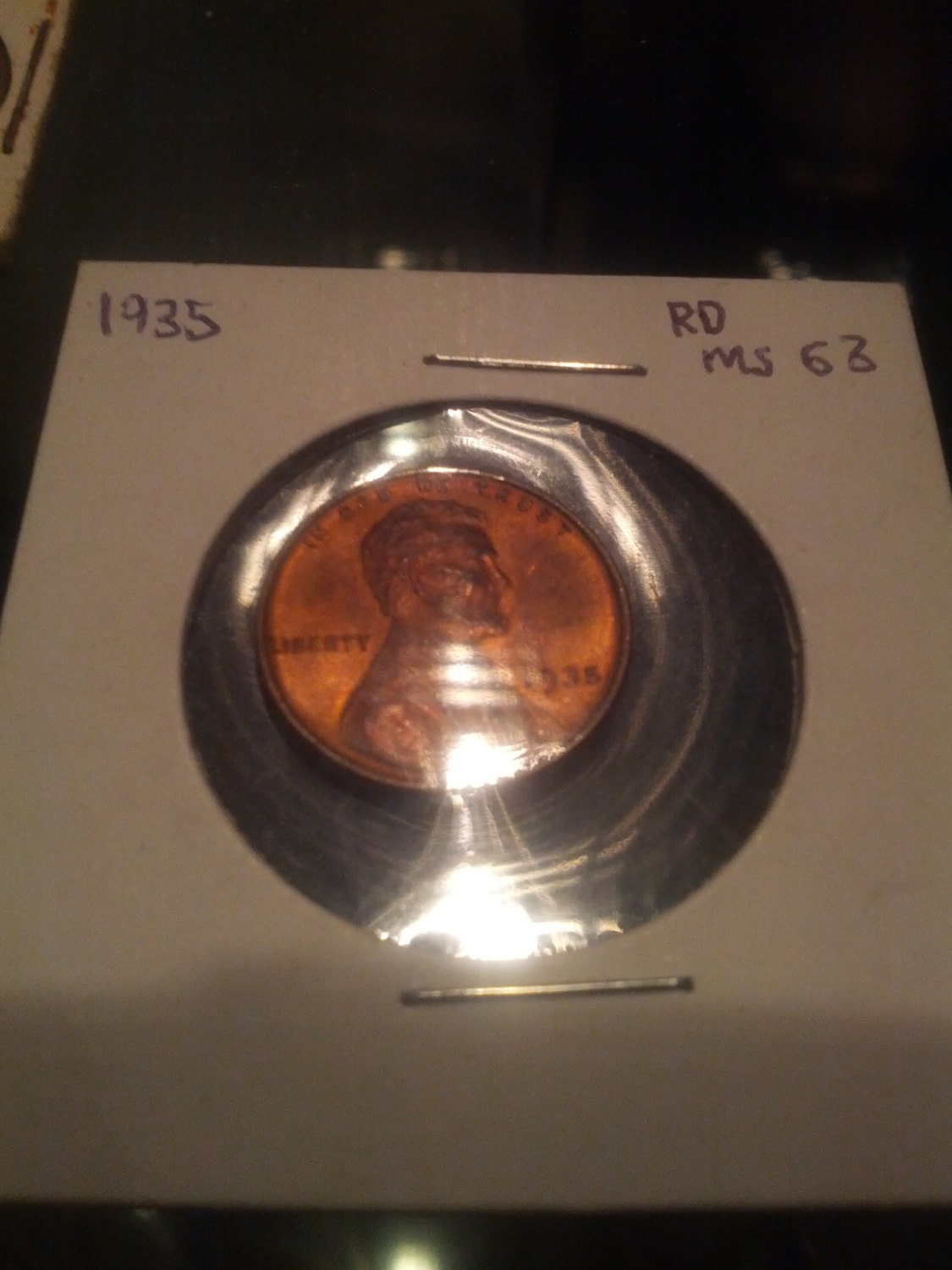 1935 wheat penny, Mint State blazing red, plus 12 other 1940s-1950s AU wheat , collectible coins