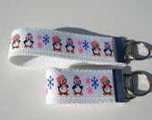 Penguins Key Fob - Key Ring, Key Chain - choices of sizes, full wrist or mini