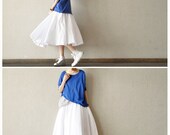 Blue Bat  Sleeve women Shirt   Women Clothing  Blouse Loose Top Shirt
