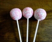 Valentine's Day Cake Pops - Red and Pink Sprinkles - Chocolate Covered Strawberry - One Dozen