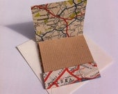 London vintage map mini matchbook style notepad