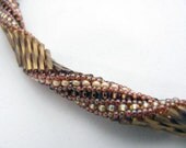 Beadwoven Goldbronze Dutch Spiral Necklace