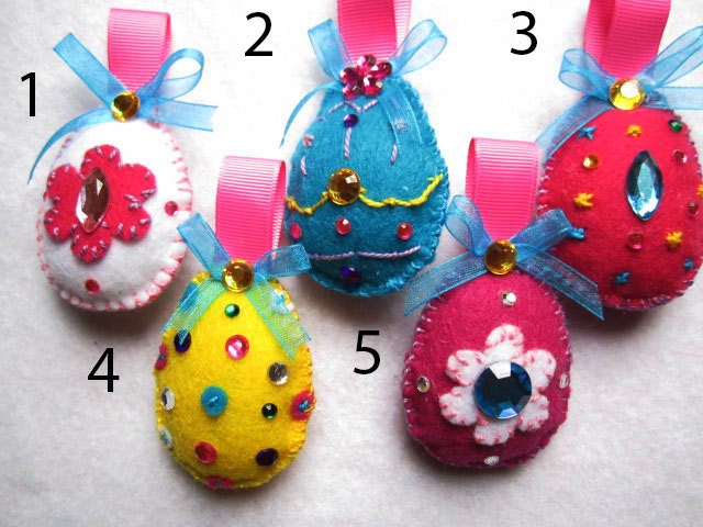 Handmade Colorful Felt Easter Egg Hanging Decoration