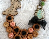 Romantic Necklace, back to nature, eco friendly buttons