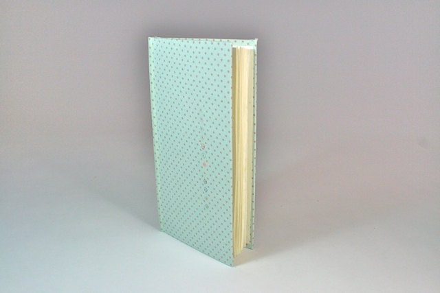 SALE Custom Journal with Hand Stitched Polka Dot Cover