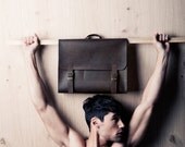Men's retro satchel bag. brown student backpack for men, School bag, leather bag, gift for him, laptop bag, messenger briefcase - EMILISTUDIO