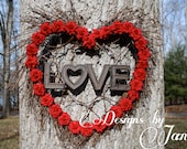 Rustic Love Valentines Day Stick 18" Wreath