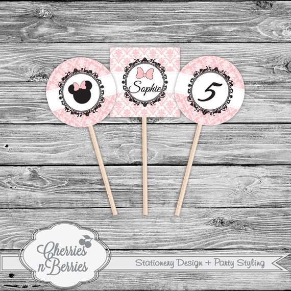 Vintage Minnie Mouse Printable Toppers