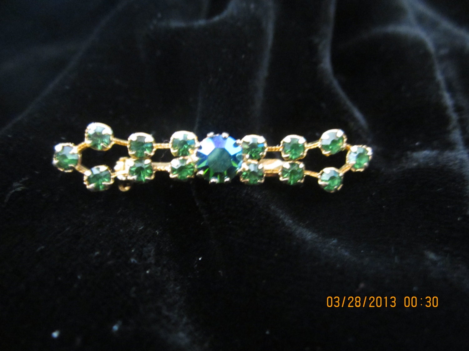Rhinestone Brooch Signed Austria