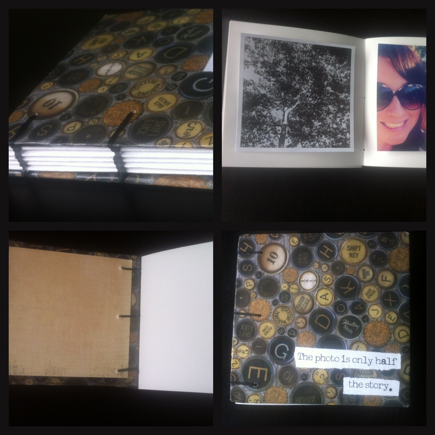 Typewriter Key coptic-stitched Instagram Photo Album 5x5
