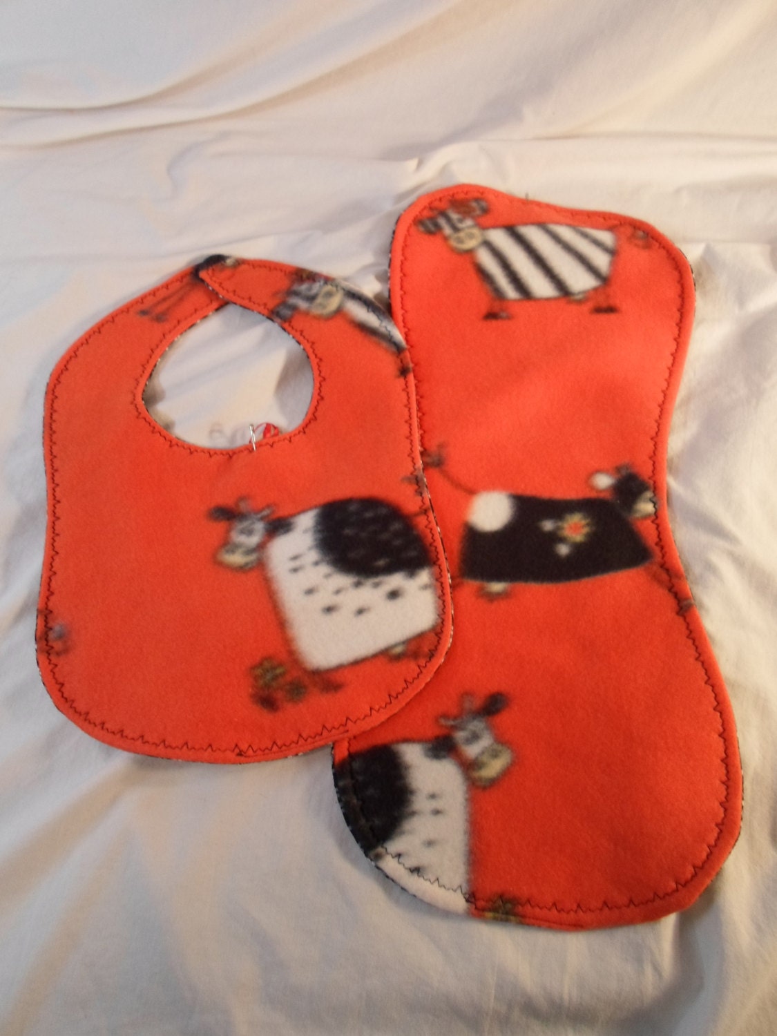 Cows on Parade Burp n Slurp Cloth and Feed n Frenzy Bib Set